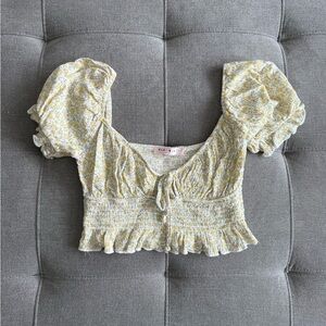 Yellow Floral Crop Top